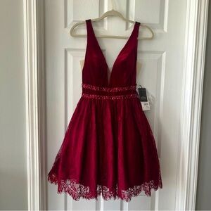 Coya Collection Burgundy Fairy Grunge Mini Dress‎ Womens Size Small NEW *FLAW